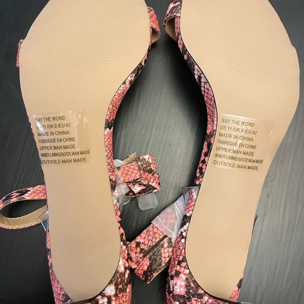 NWOT - JUSTFAB Kitten Heel - coral snake. Size 11 - Picture 5 of 5